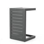 MAYEERTY Table d'appoint moderne en aluminium avec rangement gris