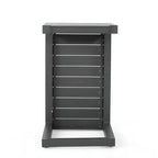 MAYEERTY Table d'appoint moderne en aluminium avec rangement gris