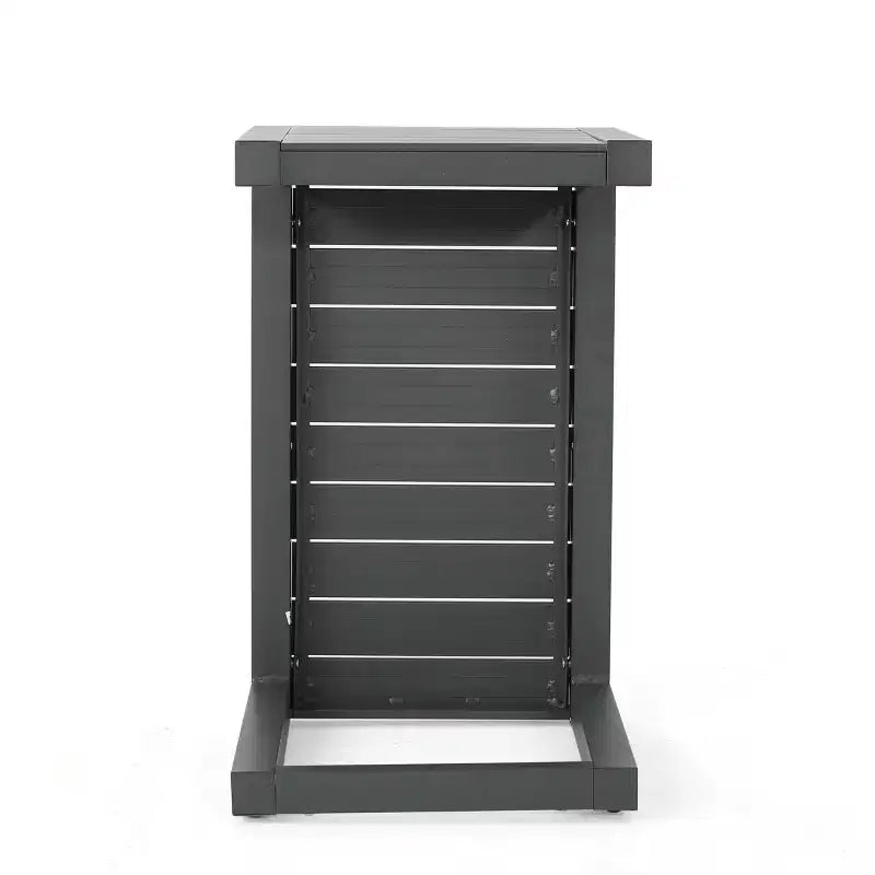 MAYEERTY Table d'appoint moderne en aluminium avec rangement gris