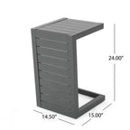MAYEERTY Table d'appoint moderne en aluminium avec rangement gris