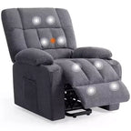 Rotating Lounge Chair, High Cushioned Living Room Chair with Oversized Foot Pedals