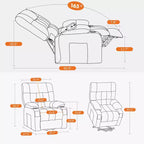 Fauteuil pivotant, Chaise de salon très rembourrée avec grands repose-pieds
