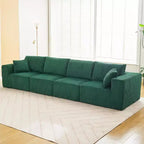 Canapé d'angle 137 Cloud Modulaire Moderne Linéaire avec Méridienne, Tissu Velours Côtelé, Aucun Assemblage Requis, Canapé Convertible Lit Compression