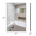 Miroir de salle de bain moderne noir 36x24 : Cadre en aluminium, Vertical/Horizontal, Décoratif