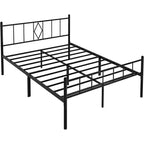 Base de lit plateforme en métal classique pleine grandeur de 35,56 cm de haut avec tête de lit/pied de lit en fer forgé/rangement sous le lit