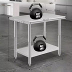 Table de travail robuste en acier inoxydable, table utilitaire à hauteur réglable pour la maison, le garage et la restauration