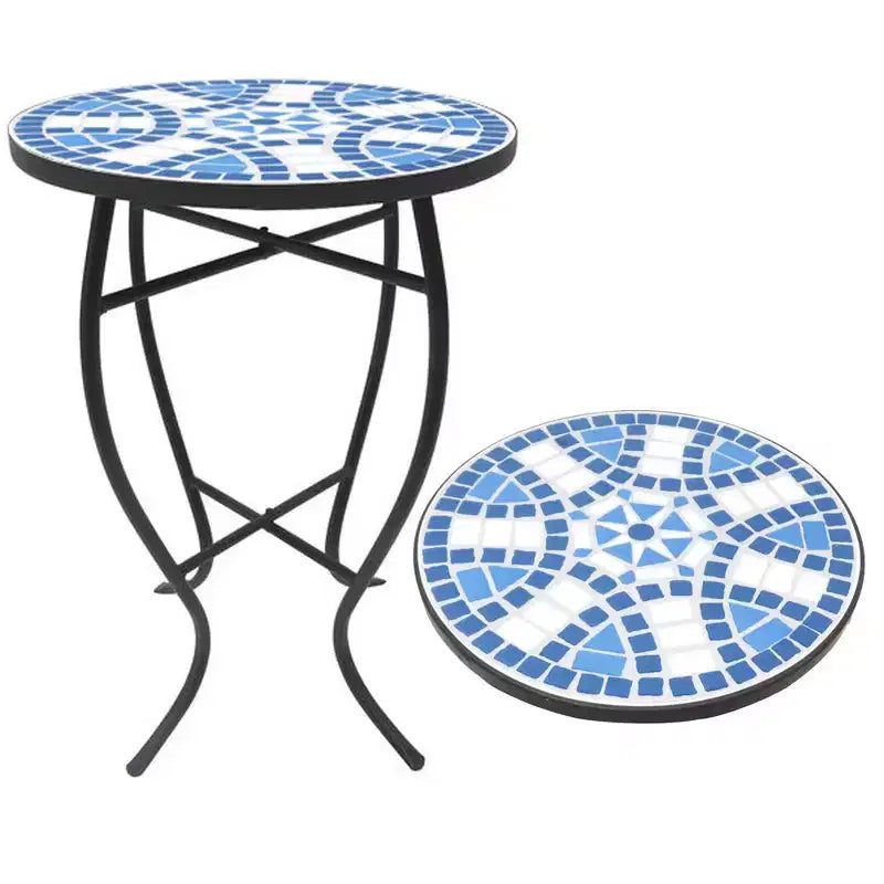 Table d'appoint Jiallo Mosaic Art Collection Blue Daisy