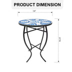 Table d'appoint Jiallo Mosaic Art Collection Blue Daisy