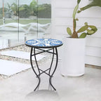 Table d'appoint Jiallo Mosaic Art Collection Blue Daisy