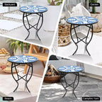 Table d'appoint Jiallo Mosaic Art Collection Blue Daisy