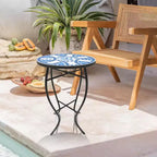 Table d'appoint Jiallo Mosaic Art Collection Blue Daisy
