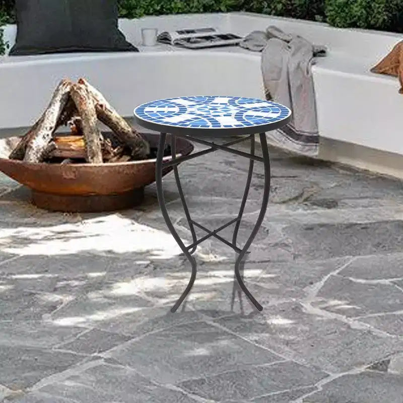 Table d'appoint Jiallo Mosaic Art Collection Blue Daisy