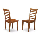 Ensemble de salle à manger 9 pièces HomeStock, table carrée et chaises marron selle