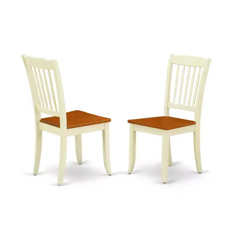 Ensemble de salle à manger moderne HomeStock 5 pièces, table ronde à pied central, cerisier et couleur crème