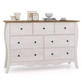 Costway 1/2 PCS 47 Farmhouse Chest of Drawers with 7 Folding Fabric Drawers Anti-tipping Kit Gray