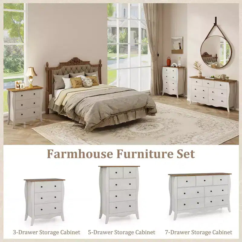 Costway Lot de 1/2 commodes de ferme de 120 cm avec 7 tiroirs pliants en tissu, kit anti-basculement gris