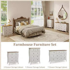 Costway Lot de 1/2 commodes de ferme de 120 cm avec 7 tiroirs pliants en tissu, kit anti-basculement gris