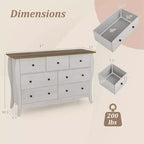 Costway Lot de 1/2 commodes de ferme de 120 cm avec 7 tiroirs pliants en tissu, kit anti-basculement gris
