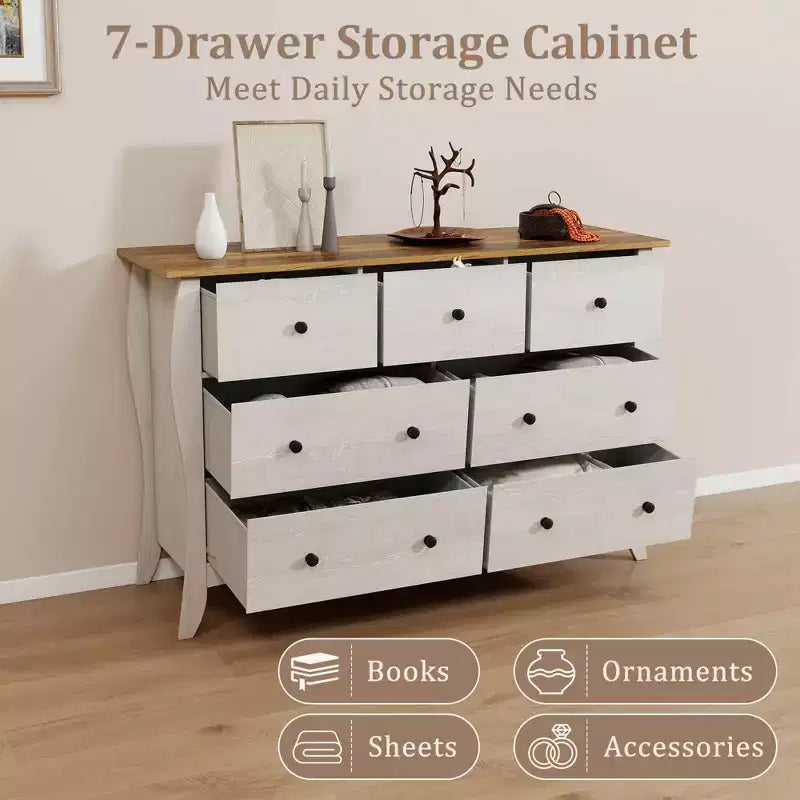 Costway Lot de 1/2 commodes de ferme de 120 cm avec 7 tiroirs pliants en tissu, kit anti-basculement gris
