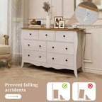 Costway Lot de 1/2 commodes de ferme de 120 cm avec 7 tiroirs pliants en tissu, kit anti-basculement gris