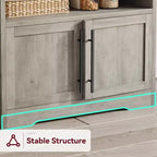 Meuble de rangement pour micro-ondes, étagère de boulanger, armoire de rangement en bois de style ferme avec prise de courant et comptoir épaissi