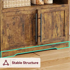 Meuble de rangement pour micro-ondes, étagère de boulanger, armoire de rangement en bois de style ferme avec prise de courant et comptoir épaissi
