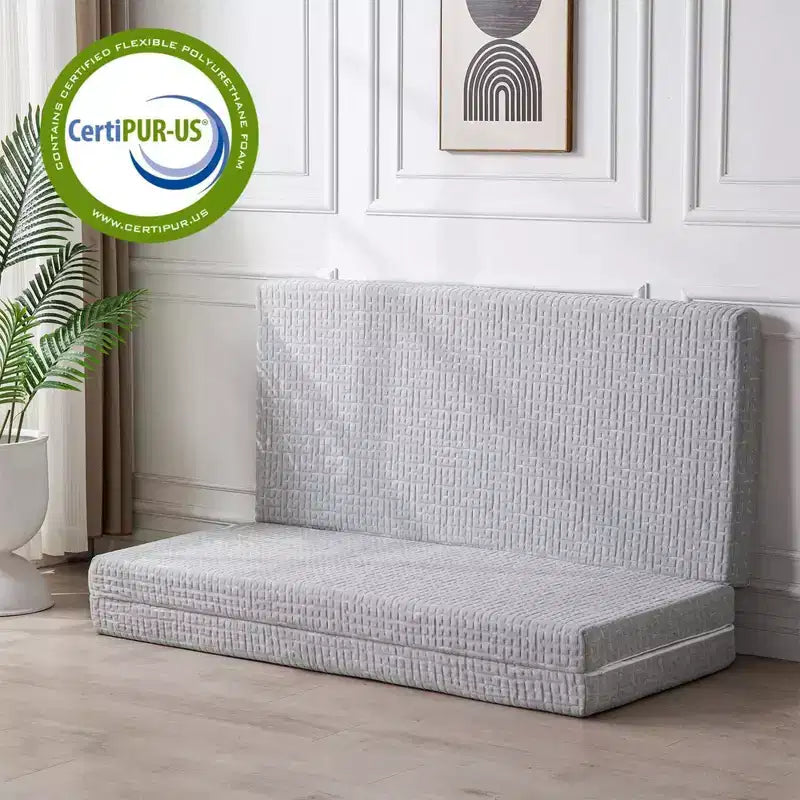 Wellos Matelas en mousse à mémoire de forme à gel, ferme, antidérapant, portable, tripliable, 4 plis