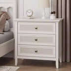 Heynemo Dresser for Bedroom, Boho Tall Dresser with 3 Rattan Decorated Drawers, Modern Wood Chest of Drawers for Closet, Entryway