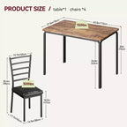 Table à manger pour 2 personnes, petite table et chaises pour 2 personnes, ensemble de dînette pour 2 personnes, table à manger carrée, ensemble de salle à manger et de cuisine 3 pièces pour petit espace