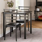 Table à manger pour 2 personnes, petite table et chaises pour 2 personnes, ensemble de dînette pour 2 personnes, table à manger carrée, ensemble de salle à manger et de cuisine 3 pièces pour petit espace