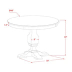 Table à manger ronde HomeStock avec piédestal, table en bois d'hévéa rustique