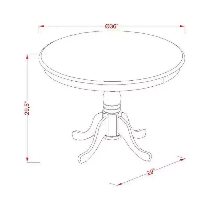 Table à manger HomeStock en bois d'hévéa, ronde de 36 pouces