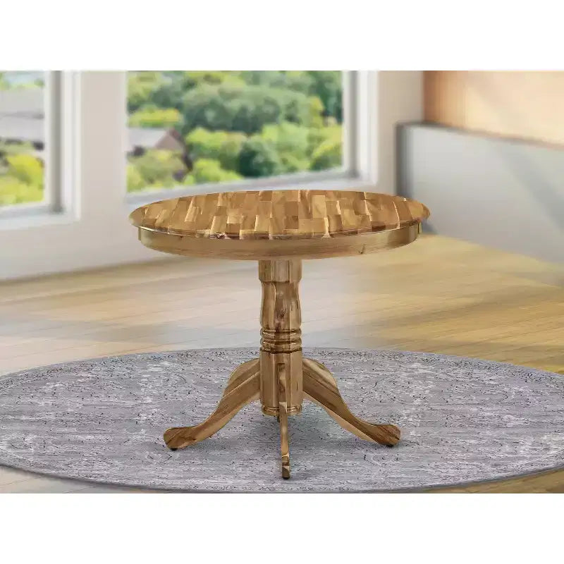 Table à manger HomeStock en bois d'hévéa, ronde de 36 pouces