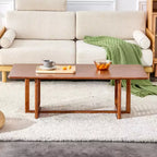 Table basse en rotin 47W Table basse en bois Table centrale rectangulaire Table de canapé, Naturel/Marron-Modernluxe