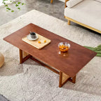 Table basse en rotin 47W Table basse en bois Table centrale rectangulaire Table de canapé, Naturel/Marron-Modernluxe