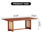 Table basse en rotin 47W Table basse en bois Table centrale rectangulaire Table de canapé, Naturel/Marron-Modernluxe