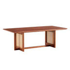 Table basse en rotin 47W Table basse en bois Table centrale rectangulaire Table de canapé, Naturel/Marron-Modernluxe