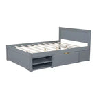 Ensemble de meubles de chambre à coucher GDFStudio Elton 4 pièces en bois avec tête de lit, étagères, tiroir et table de chevet