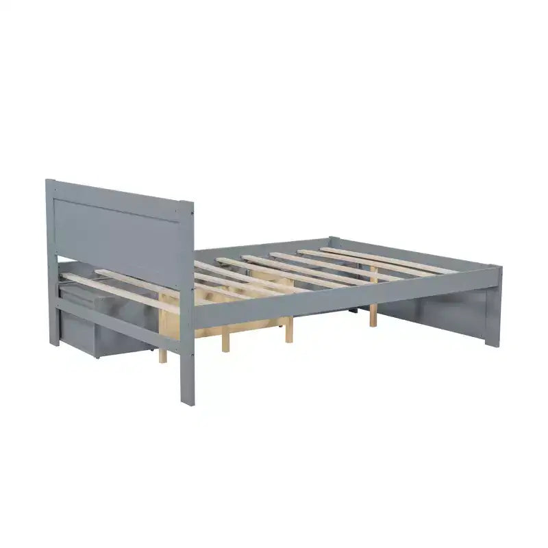 Ensemble de meubles de chambre à coucher GDFStudio Elton 4 pièces en bois avec tête de lit, étagères, tiroir et table de chevet