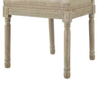 Chaise de salle à manger sans accoudoirs David en lin Rustic Manor avec finition en bois brossé antique (Lot de 2)