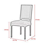 Chaise de salle à manger sans accoudoirs David en lin Rustic Manor avec finition en bois brossé antique (Lot de 2)