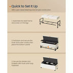SONGMICS HOME Banc de Rangement Ottoman 43,3 po, Capacité 103 L, Banc de Bout de Lit avec Rangement pour Chambre à Coucher