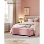 SONGMICS HOME Banc de Rangement Ottoman 43,3 po, Capacité 103 L, Banc de Bout de Lit avec Rangement pour Chambre à Coucher