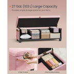 SONGMICS HOME Banc de Rangement Ottoman 43,3 po, Capacité 103 L, Banc de Bout de Lit avec Rangement pour Chambre à Coucher