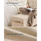 SONGMICS HOME Banc de Rangement Ottoman 43,3 po, Capacité 103 L, Banc de Bout de Lit avec Rangement pour Chambre à Coucher