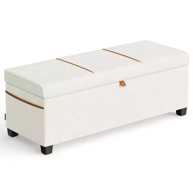 SONGMICS HOME Banc de Rangement Ottoman 43,3 po, Capacité 103 L, Banc de Bout de Lit avec Rangement pour Chambre à Coucher