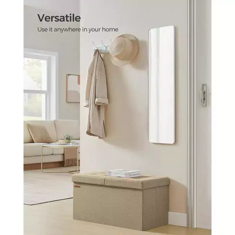 Coffre de rangement en bois, ouverture sécurisée 100x40x46,5 cm pour l'organisation des espaces de la maison