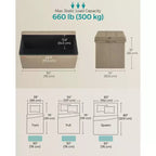 Coffre de rangement en bois, ouverture sécurisée 100x40x46,5 cm pour l'organisation des espaces de la maison