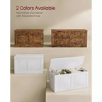 Coffre de rangement en bois, ouverture sécurisée 100x40x46,5 cm pour l'organisation des espaces de la maison