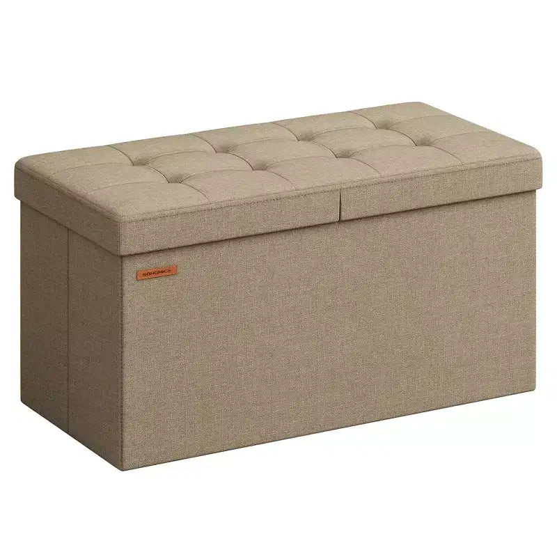 Coffre de rangement en bois, ouverture sécurisée 100x40x46,5 cm pour l'organisation des espaces de la maison